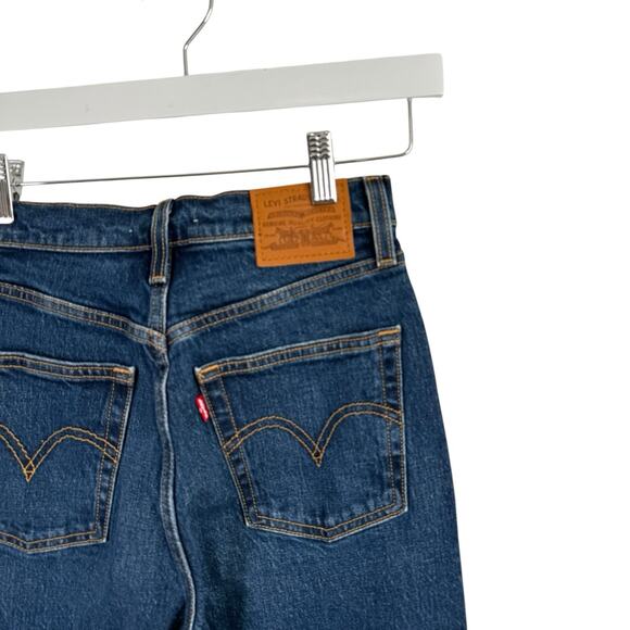 Levis Ribcage Boot Jeans Turn Up Dark Wash High Rise Button Fly NEW Womens 25 - Picture 7 of 11